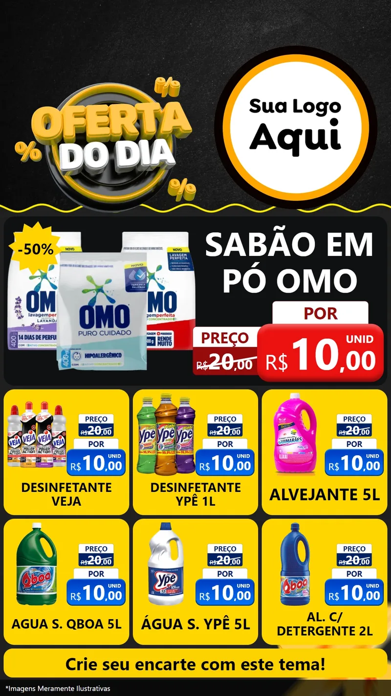 Modelo de Rede Social para Stories com o tema Oferta Do Dia para Produtos de Limpeza