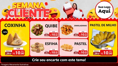 Modelo de TV para TV Horizontal com o tema Semana do Cliente para Salgadaria