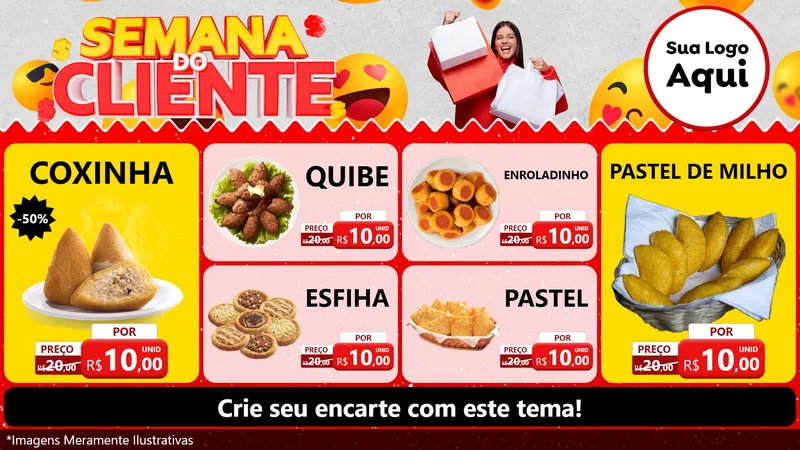 Modelo de TV para TV Horizontal com o tema Semana do Cliente para Salgadaria