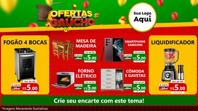 Modelo de TV para TV Horizontal com o tema Ofertas Semana Do Gaúcho para Móveis e Eletro