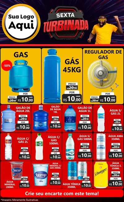 Modelo de Encarte para Encarte Grande com o tema Sexta Turbinada para Água e gás