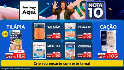 Modelo de TV para TV Horizontal com o tema Nota 10 para Peixaria
