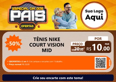 Modelo de Cartaz para Cartaz A4 Horizontal com o tema Especial Dia dos Pais para Calçados