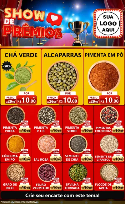 Modelo de Encarte para Encarte Grande com o tema Show de Prêmios para Produtos Naturais