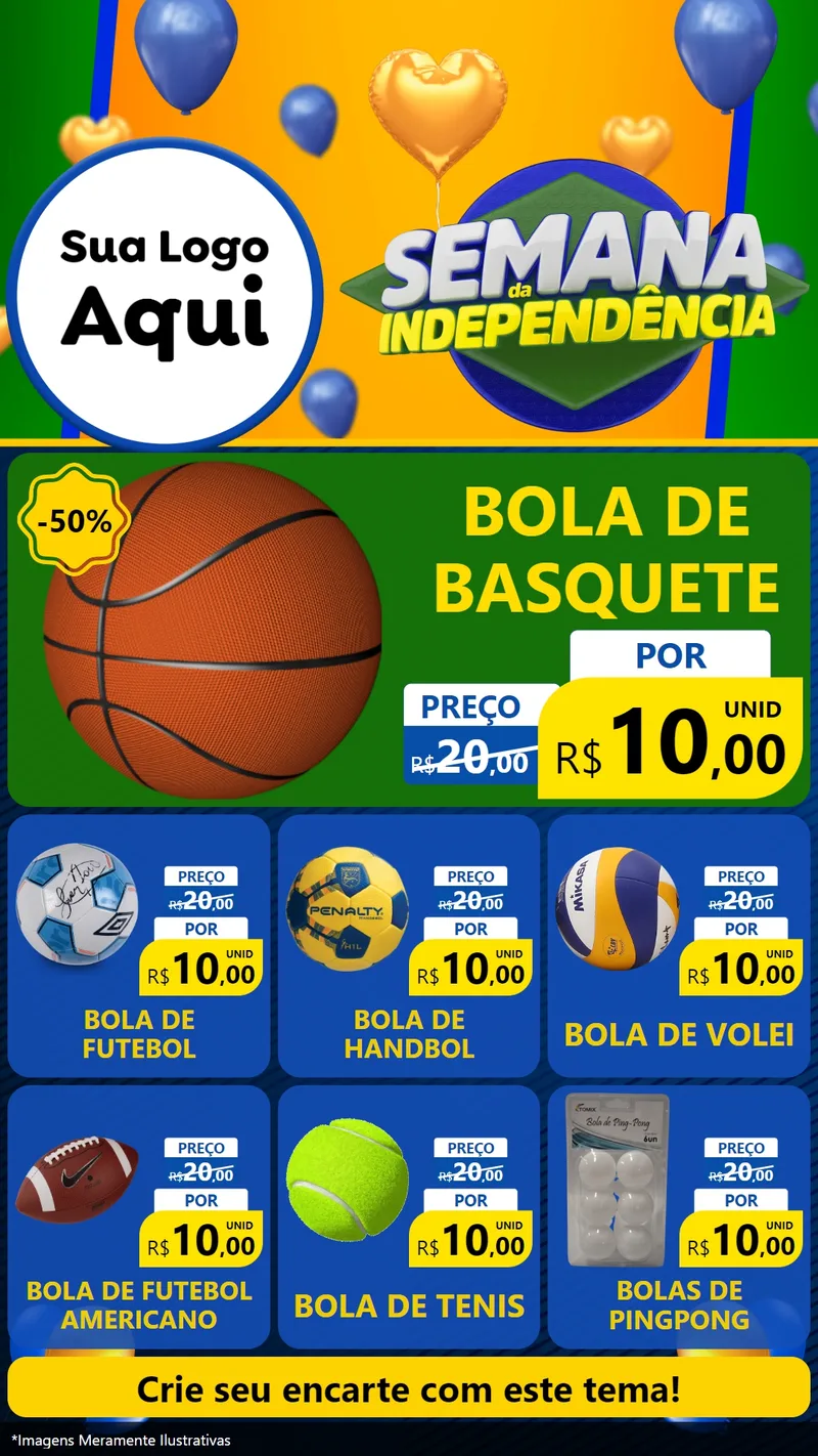 Modelo de Rede Social para Stories com o tema Semana da Independência para Artigos Esportivos