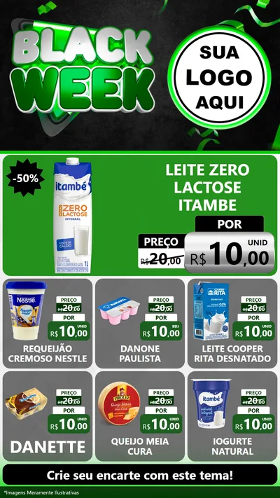 Modelo de Rede Social para Stories com o tema Black Week para Frios e Laticínios