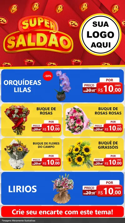 Modelo de TV para TV Vertical com o tema Super Saldão para Floricultura e jardim