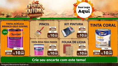 Modelo de TV para TV Horizontal com o tema Ofertas de Outono - Vem, Aproveite! para Tintas e Ferramentas