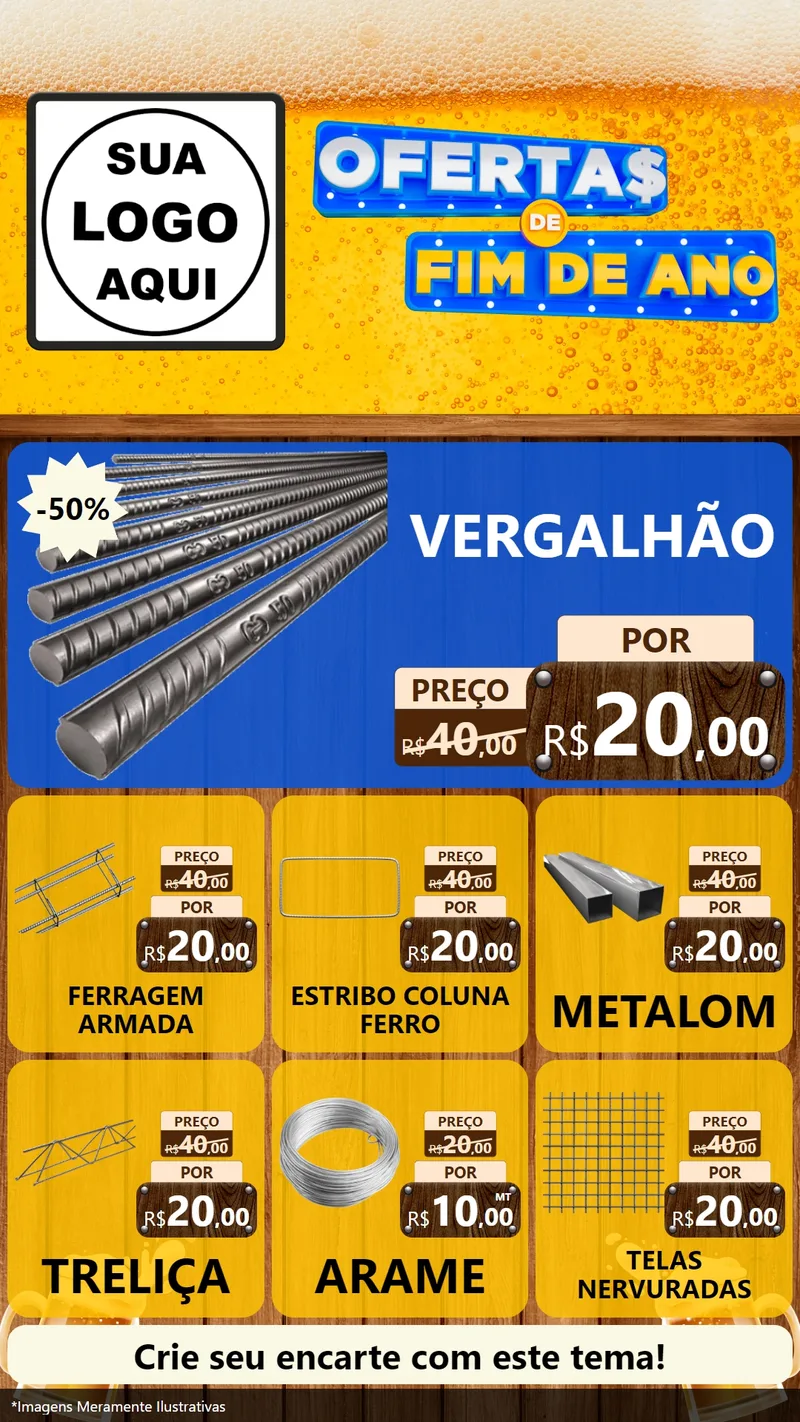 Modelo de Rede Social para Stories com o tema Ofertas de Fim de Ano para Ferragens
