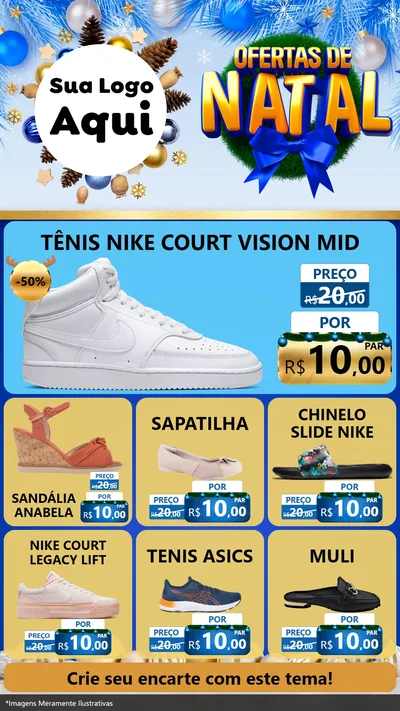 Modelo de Rede Social para Stories com o tema Ofertas de Natal para Calçados