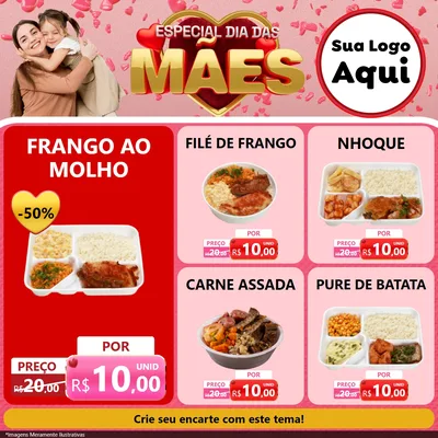 Modelo de Rede Social para Feed Facebook com o tema Especial Dia Das Mães para Restaurante
