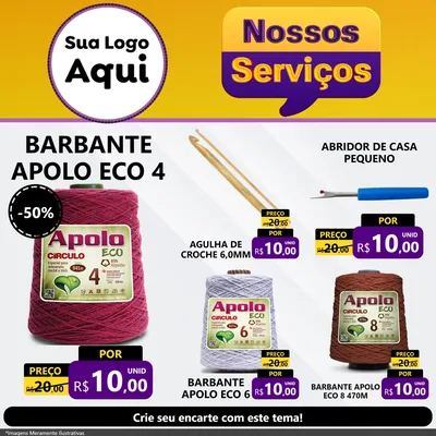 Modelo de Rede Social para Feed Facebook com o tema Nossos Serviços para Armarinho e Aviamentos