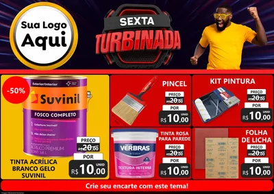 Modelo de Encarte para Encarte A4 Horizontal com o tema Sexta Turbinada para Tintas e Ferramentas