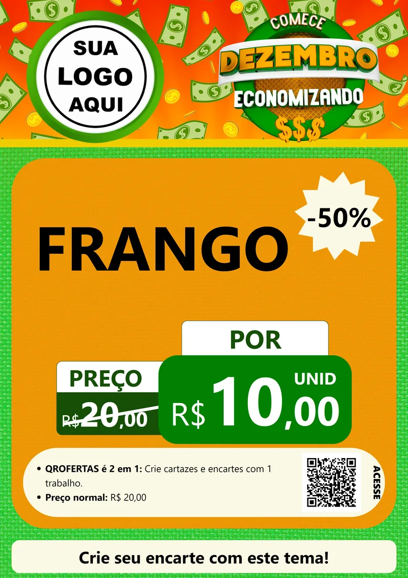 Modelo de Cartaz para Cartaz A4 Vertical com o tema Comece Dezembro Economizando para Assados