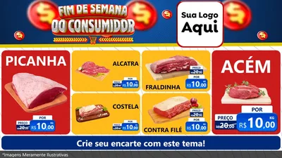 Modelo de TV para TV Horizontal com o tema Fim de Semana do Consumidor para Açougue