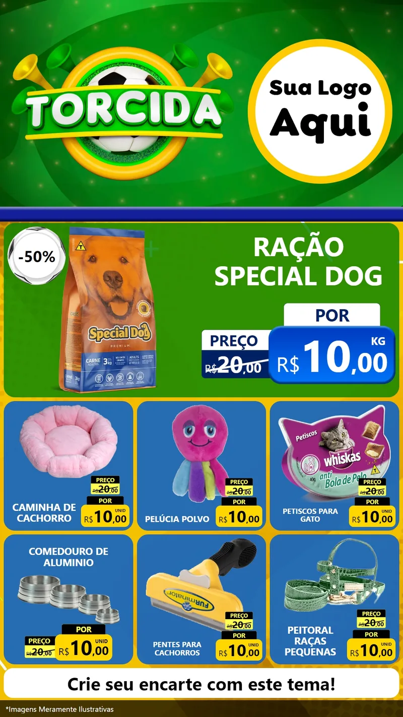 Modelo de Rede Social para Stories com o tema Torcida para Pet Shop