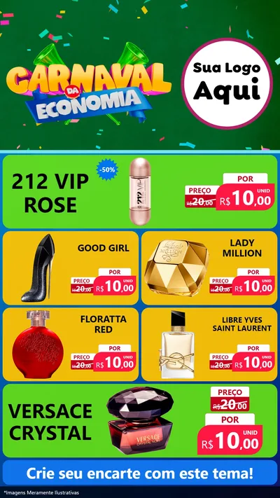 Modelo de TV para TV Vertical com o tema Carnaval da Economia para Perfumes