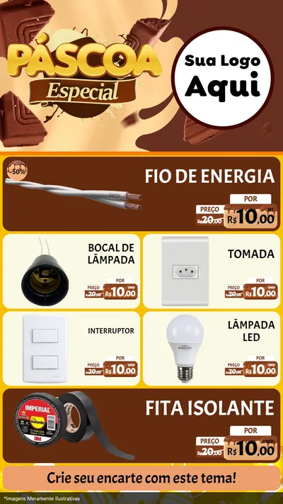 Modelo de TV para TV Vertical com o tema Páscoa Especial para Materiais Elétricos