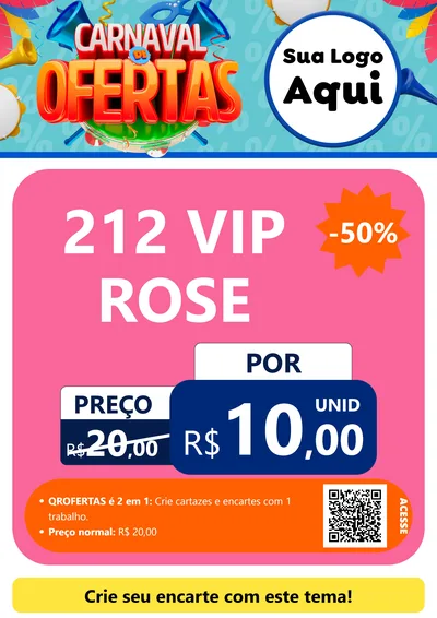 Modelo de Cartaz para Cartaz A4 Vertical com o tema Carnaval de Ofertas para Perfumes