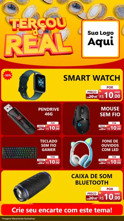 Modelo de TV para TV Vertical com o tema Terçou do Real para Informática