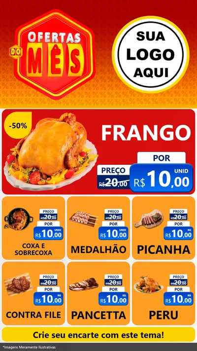 Modelo de Rede Social para Stories com o tema Ofertas do Mês para Assados