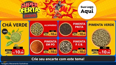 Modelo de TV para TV Horizontal com o tema Super Ofertas Julho para Produtos Naturais