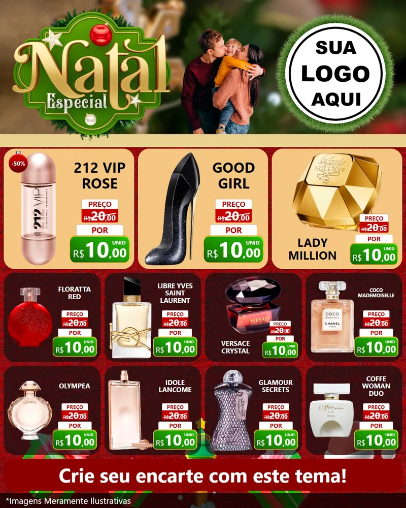 Modelo de Rede Social para Feed Instagram com o tema Natal Especial para Perfumes