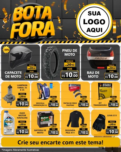 Modelo de Rede Social para Feed Instagram com o tema Bota Fora para Moto peças