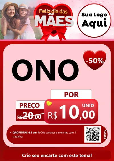 Modelo de Cartaz para Cartaz A4 Vertical com o tema Feliz Dia Das Mães para Óticas