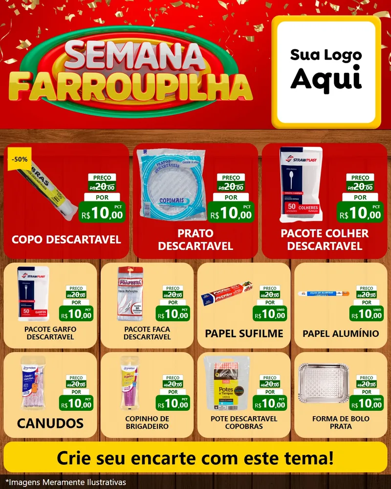Modelo de Rede Social para Feed Instagram com o tema Semana Farroupilha para Embalagens