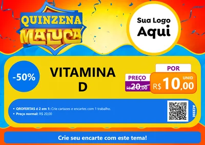 Modelo de Cartaz para Cartaz A4 Horizontal com o tema Quinzena Maluca para Farmácia