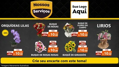 Modelo de TV para TV Horizontal com o tema Nossos Serviços para Floricultura e jardim