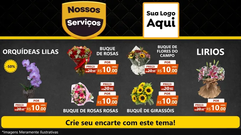 Modelo de TV para TV Horizontal com o tema Nossos Serviços para Floricultura e jardim