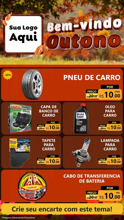 Modelo de TV para TV Vertical com o tema Bem-vindo Outono para Auto peças