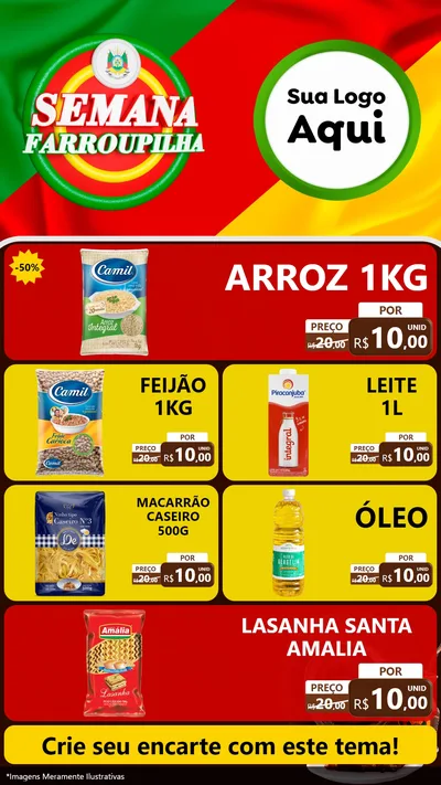 Modelo de TV para TV Vertical com o tema Semana Farroupilha para Supermercado