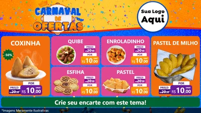 Modelo de TV para TV Horizontal com o tema Carnaval de Ofertas para Salgadaria