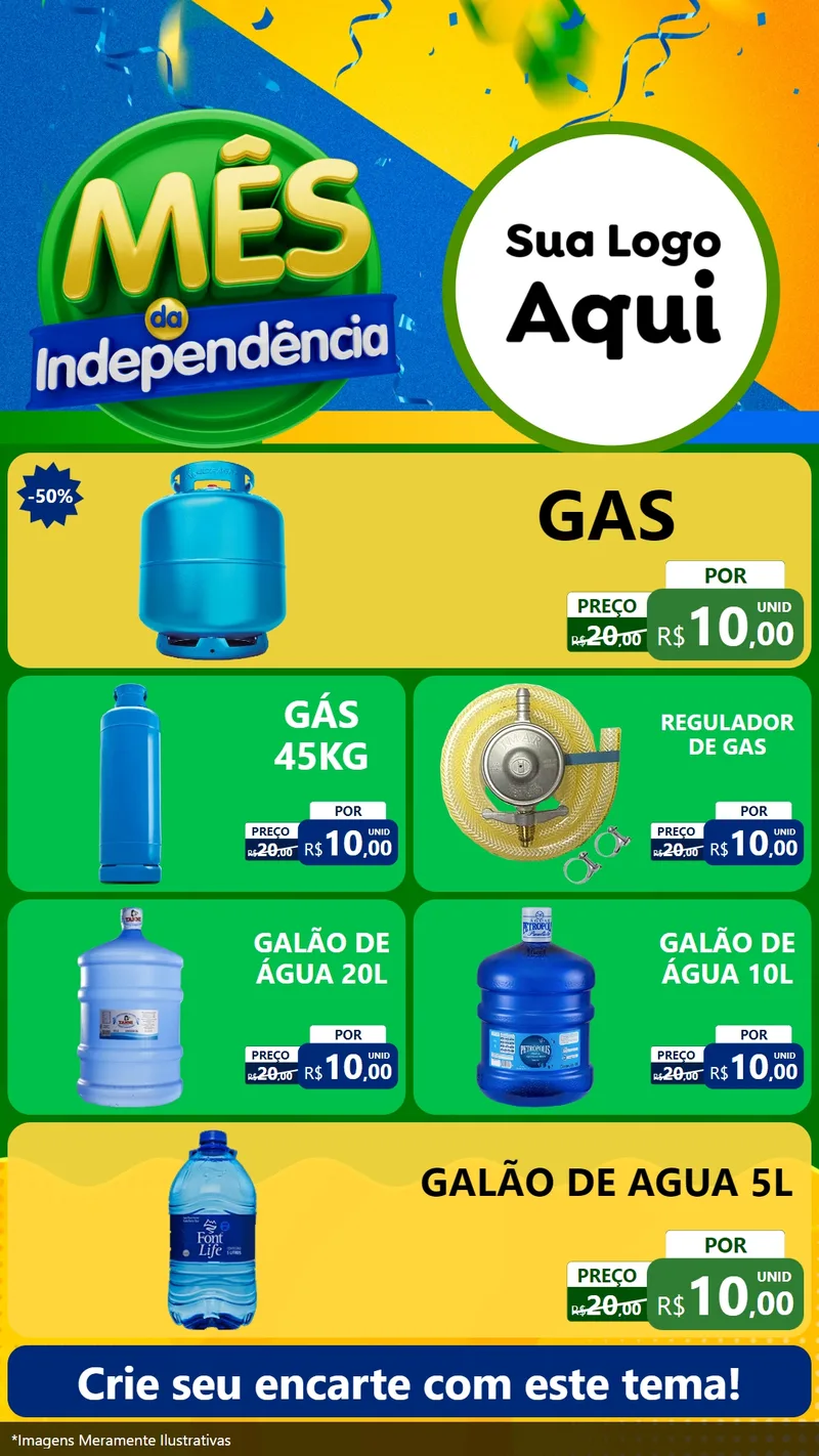 Modelo de TV para TV Vertical com o tema Mês da Independência para Água e gás