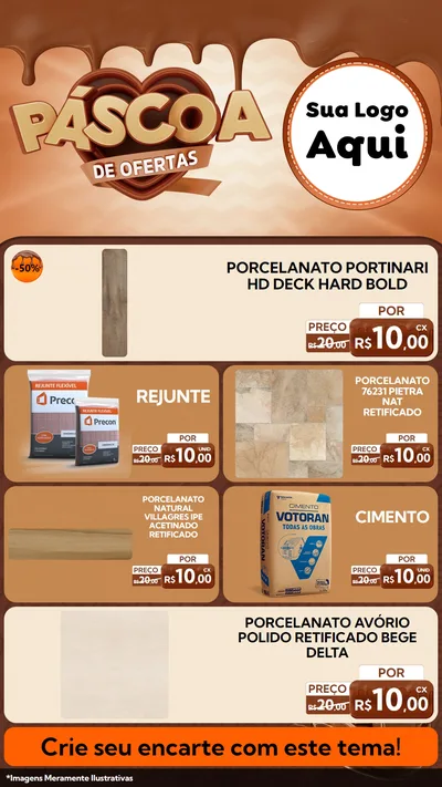 Modelo de TV para TV Vertical com o tema Páscoa de Ofertas para Pisos e revestimentos