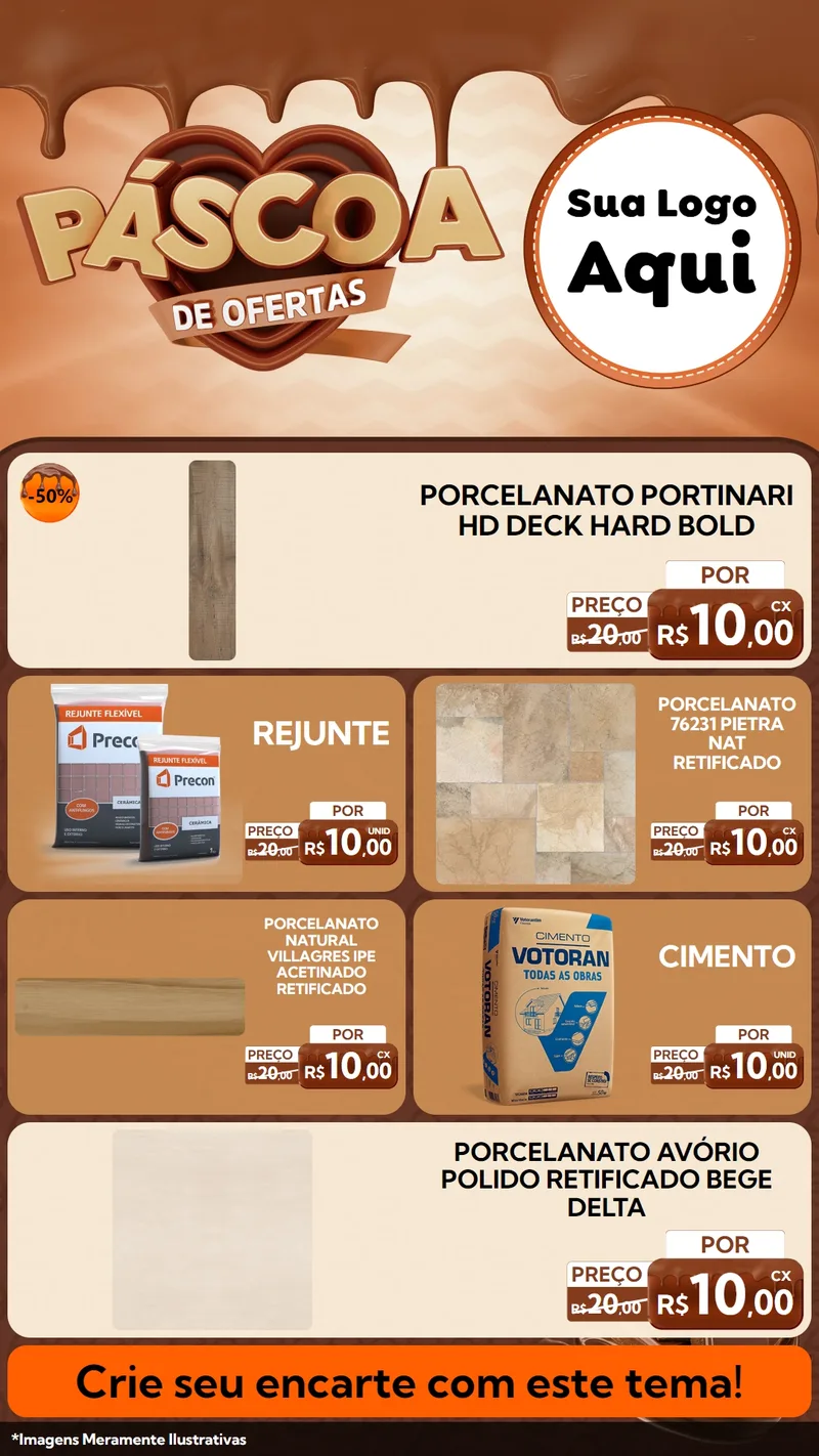 Modelo de TV para TV Vertical com o tema Páscoa de Ofertas para Pisos e revestimentos