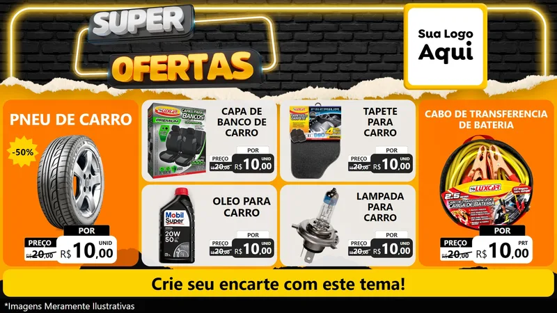 Modelo de TV para TV Horizontal com o tema Super Ofertas para Auto peças