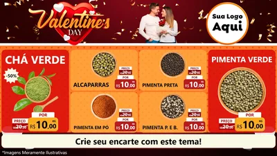 Modelo de TV para TV Horizontal com o tema Valentine's Day para Produtos Naturais