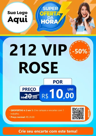 Modelo de Cartaz para Cartaz A4 Vertical com o tema Super Oferta da Hora para Perfumes