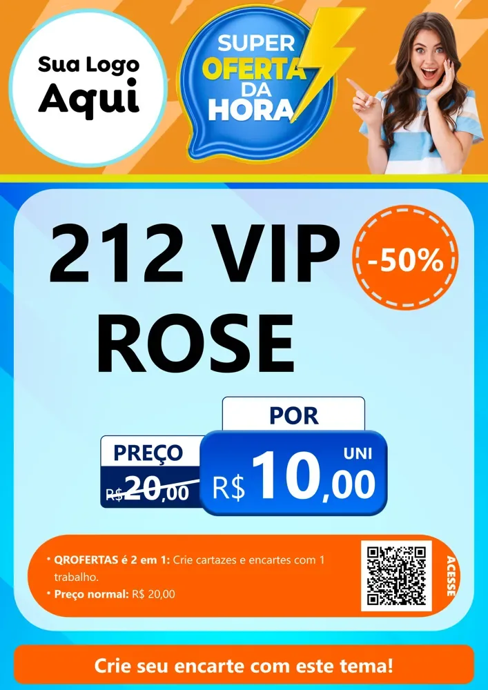 Modelo de Cartaz para Cartaz A4 Vertical com o tema Super Oferta da Hora para Perfumes