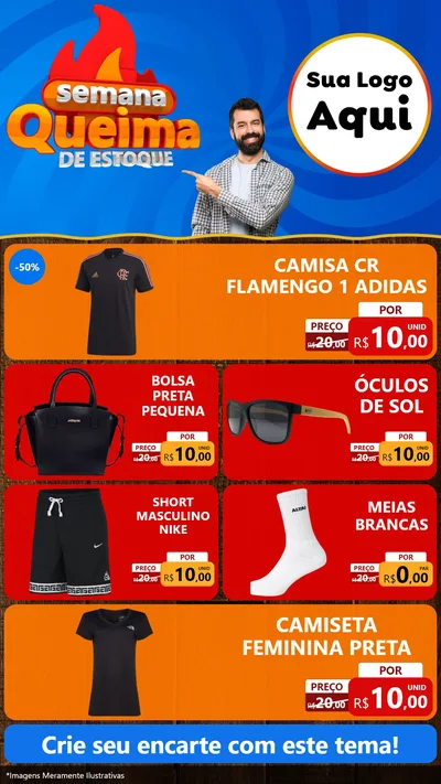 Modelo de TV para TV Vertical com o tema Semana Queima de Estoque para Roupas e acessórios