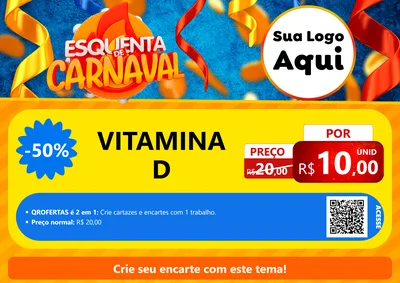Modelo de Cartaz para Cartaz A4 Horizontal com o tema Esquenta de Carnaval para Farmácia