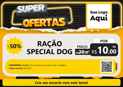 Modelo de Cartaz para Cartaz A4 Horizontal com o tema Super Ofertas para Pet Shop