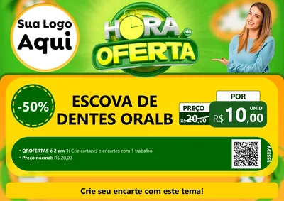 Modelo de Cartaz para Cartaz A4 Horizontal com o tema Hora da Oferta para Higiene Pessoal