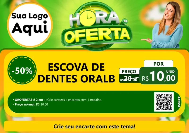 Modelo de Cartaz para Cartaz A4 Horizontal com o tema Hora da Oferta para Higiene Pessoal