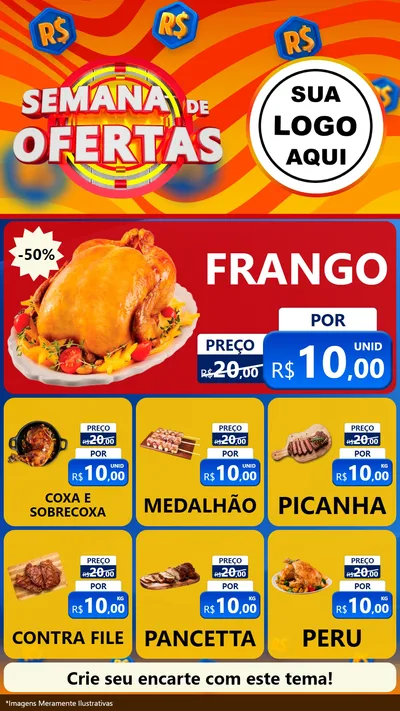 Modelo de Rede Social para Stories com o tema Semana de Ofertas para Assados