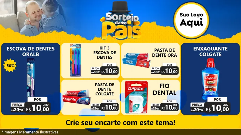 Modelo de TV para TV Horizontal com o tema Sorteio Dia Dos Pais para Higiene Pessoal